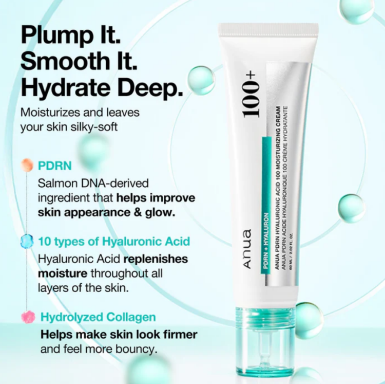 Anua, PDRN Hyaluronic Acid 100 Moisturizing Cream