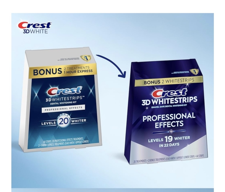 لاصقات كرست لتبيض الأسنان (نصف ساعه)crest 3d white strips professional effects
