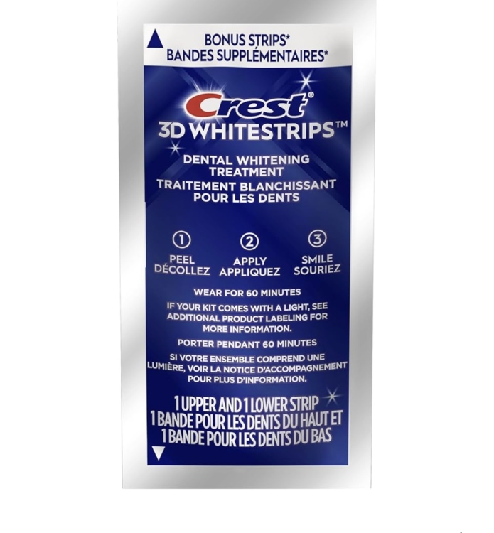 لاصقات كرست لتبيض الأسنان (نصف ساعه)crest 3d white strips professional effects