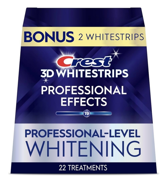 لاصقات كرست لتبيض الأسنان (نصف ساعه)crest 3d white strips professional effects