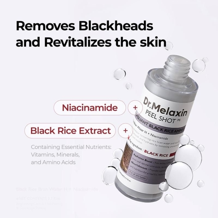 Dr.Melaxin - Peel Shot Exfoliant Black Rice Ampoule 80ml