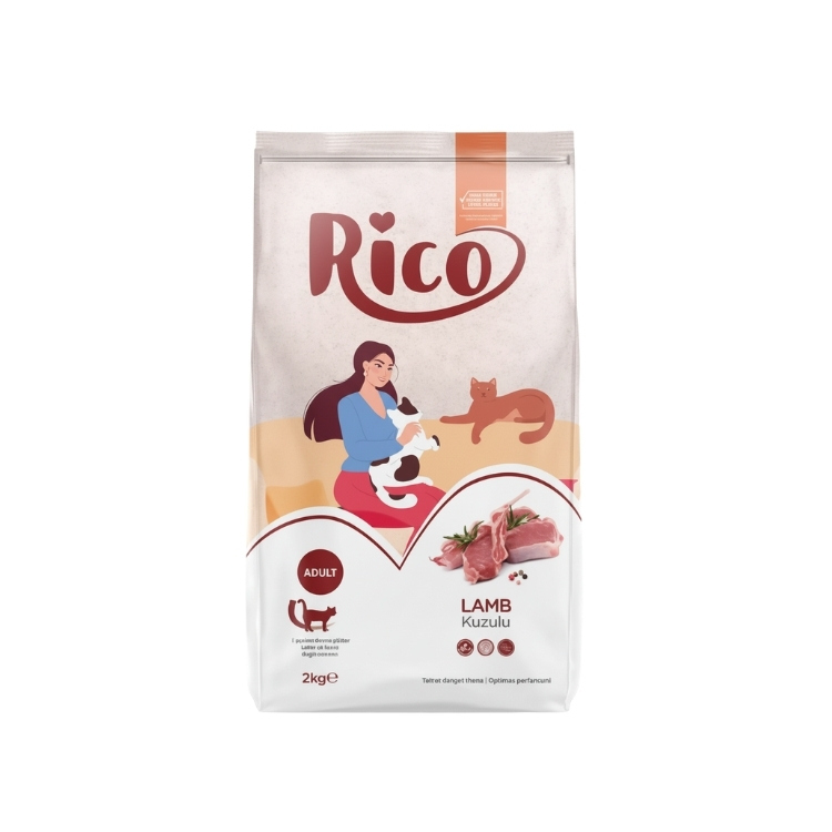 ريكو طعام قطط جاف للقطط البالغة بنكهة لحم الضأن