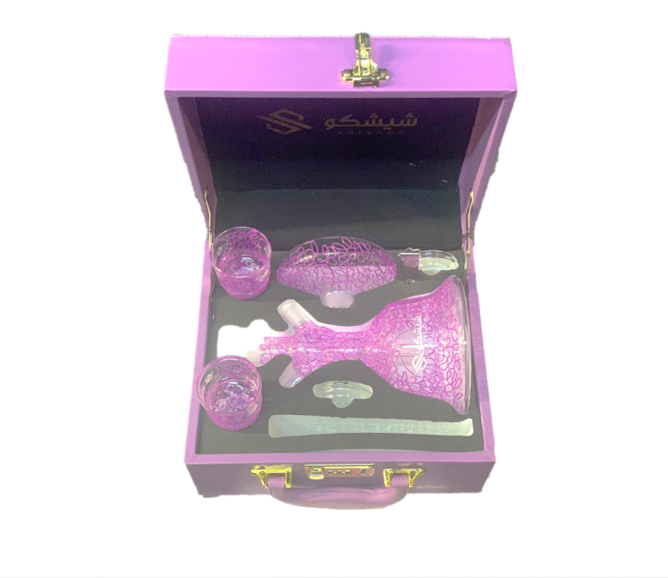 SHISHCO Hookah Glass Shisha Set - with Carry case - Assorted Colors 