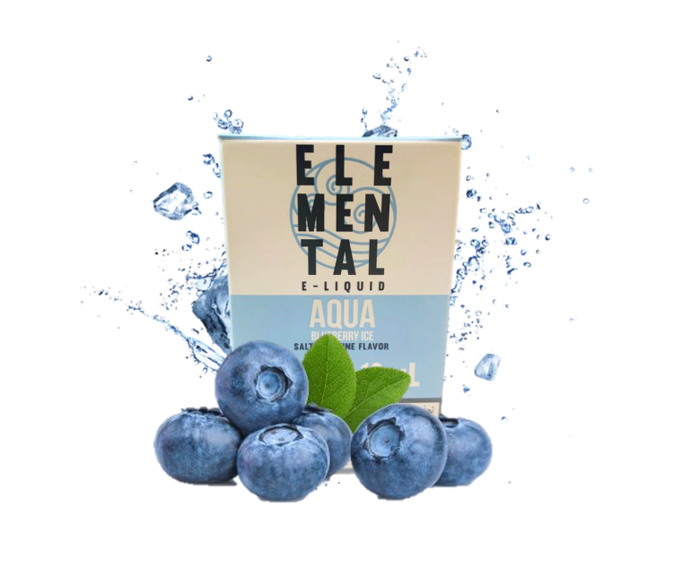 Elemental Vape - Aqua - Blueberry Ice - SaltNic -  Vape Juice - 10ml - 20mg Nicotine 
