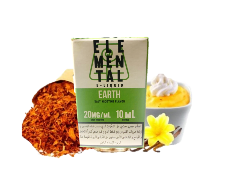 Elemental Vape - Earth - Tobacco Vanilla Custard  - SaltNic -  Vape Juice - 10ml - 20mg Nicotine 