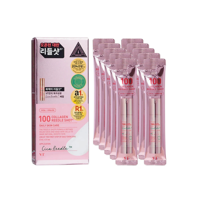 VT 100 collagen reedle shot 2ml * 10pack سيروم الابر لتحفيز الكولاجين 