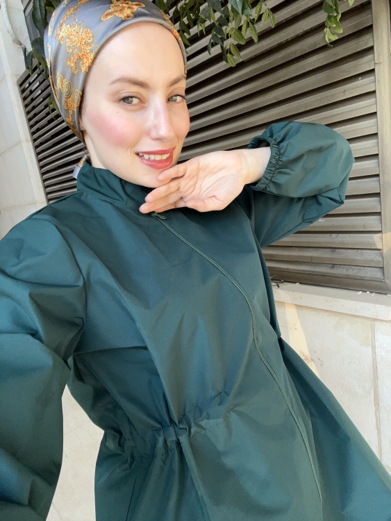 بوركيني " طقم سباحه " باللون الاخضر 