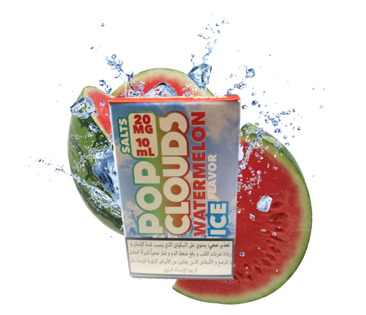 POPCLOUDS Vape - Watermelon Ice - SaltNic -  Vape Juice - 10ml - 20mg Nicotine 