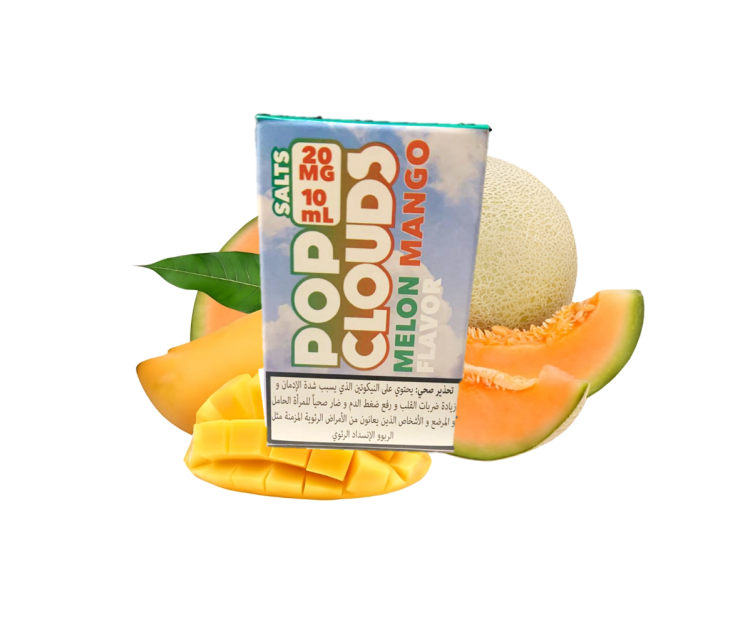 POPCLOUDS Vape - Melon  Mango - SaltNic -  Vape Juice - 10ml - 20mg Nicotine 