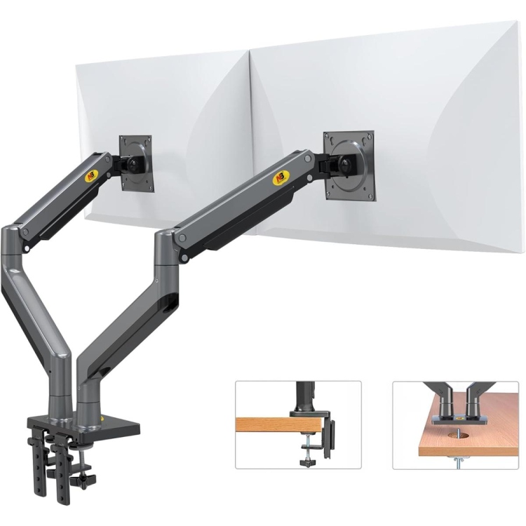 NB NORTH BAYOU G35 22"-32" DUAL MONITOR STAND GAS-SPRING HEAVY DUTY DESK MOUNT BRACKET
