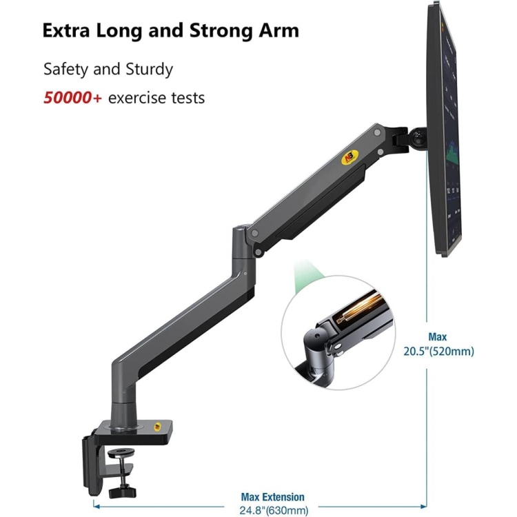 NB NORTH BAYOU G35 22"-32" DUAL MONITOR STAND GAS-SPRING HEAVY DUTY DESK MOUNT BRACKET