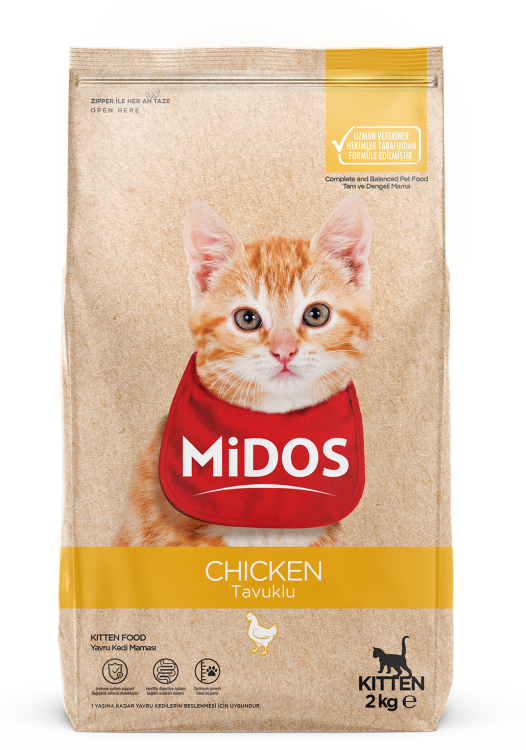 ميدوس طعام جاف للقطط الصغيرة بنكهة الدجاج