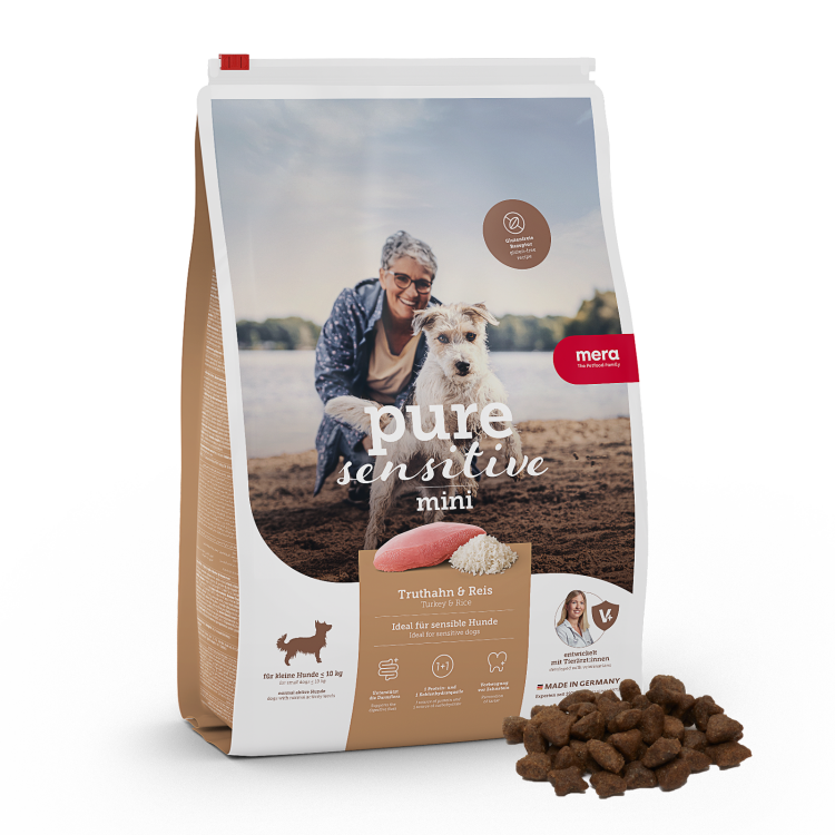  ميرا بيور سينسيتيف طعام جاف للكلاب البالغة صغيرة الحجم  بالديك الرومي والرز