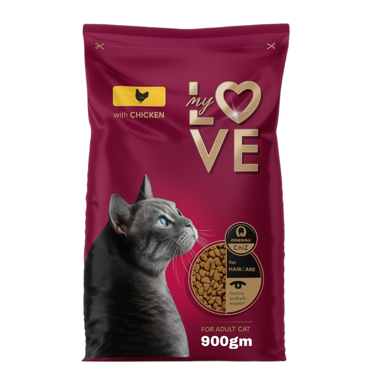 دراي فود My Love بنكهة الدجاج لجميع القطط 900gm