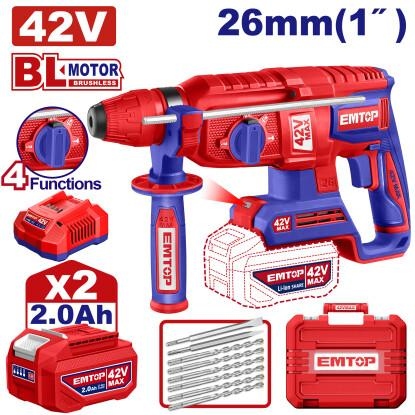  همر شحن  26MM 42V مع 2 بطاريه 2AH  SDS_PLUS   4 حركات (2.5J)  ELRH422682    Brushless Motor  