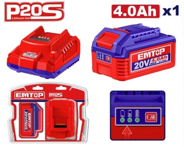 طقم 1 بطاريه و شاحن  4 AH جديد   ELBCPK1012  