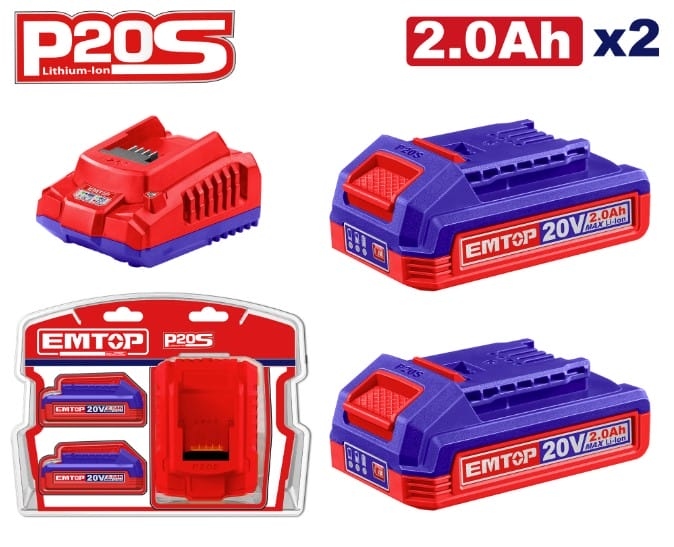 طقم 2 بطاريه و شاحن  2 AH جديد    ELBCPK2212