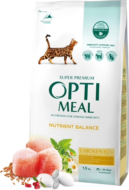 Complete dry food for adult cats Optimeal chicken 1.5 k