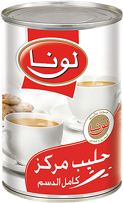 حليب مركز كامل الدسم لونا 