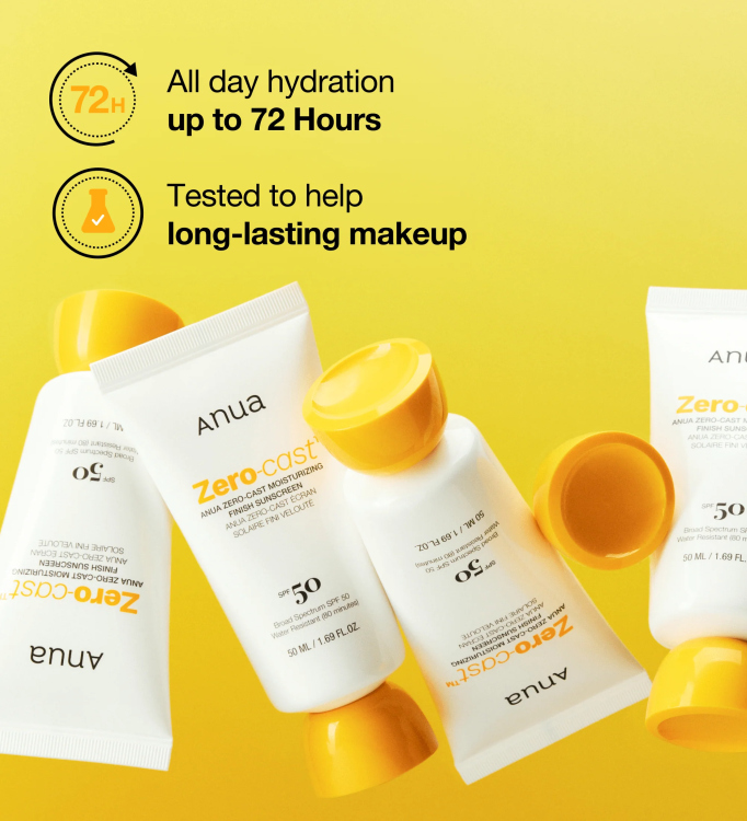 Anua zero cast moisturizing finish sunscreen  واقي الشمس انوا الجديد