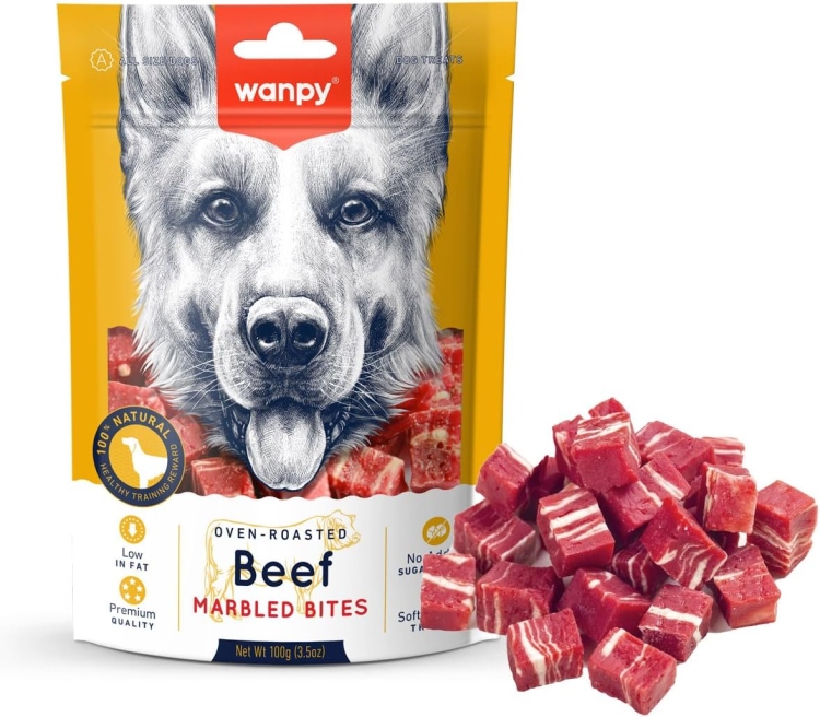 Beef Marbled Bites for Dogs – Wanpy Treats 100g