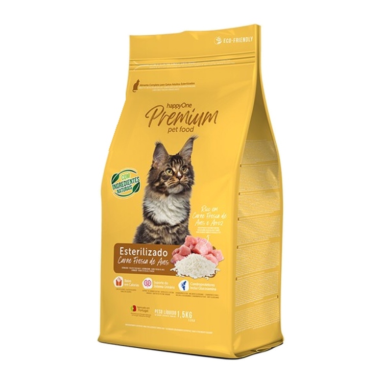 happyOne Premium Sterilised Cat Fresh Poultry Meat & Rice 1.5Kg | PETMAXI FOOD FOR DOGS AND CATS | Cat Food