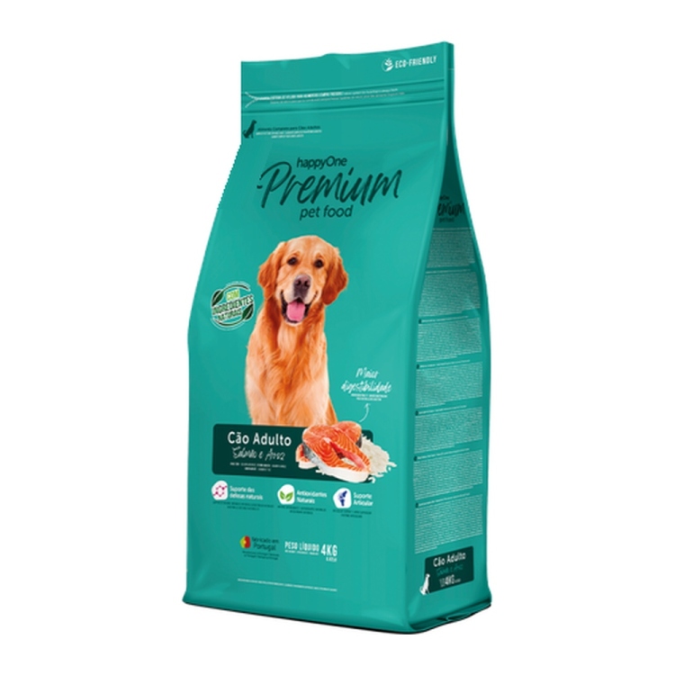 happyOne Premium Adult Dog Salmon & Rice 4Kg | PETMAXI FOOD FOR DOGS AND CATS | Dog Food | Dog Food