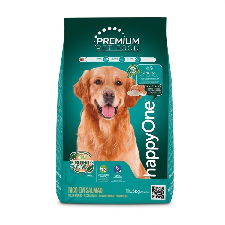 happyOne Premium Adult Dog Salmon & Rice 15Kg | PETMAXI FOOD FOR DOGS AND CATS | Dog Food | Dog Food