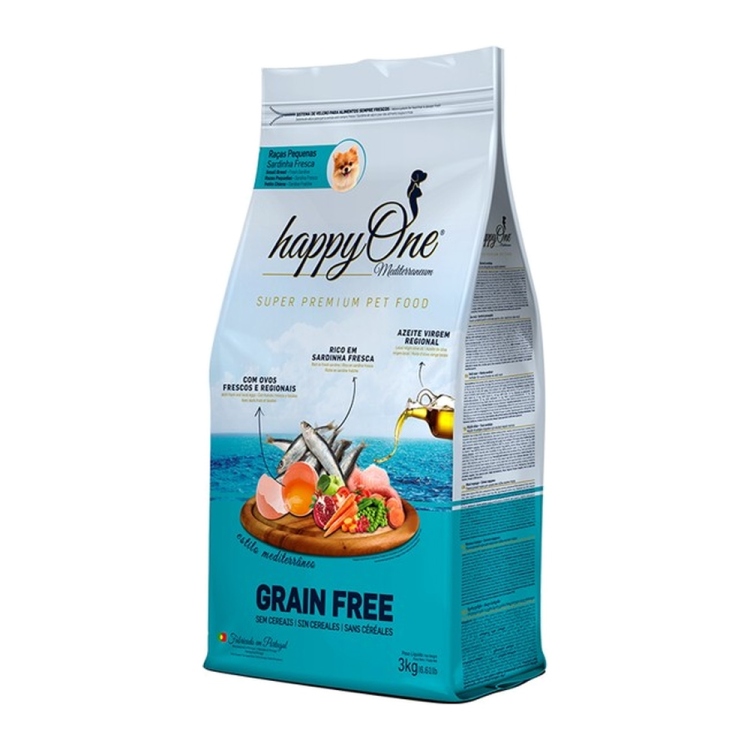 happyOne Mediterraneum Small Breed Dog Fresh Sardine Grain Free 3Kg | PETMAXI FOOD FOR DOGS AND CATS | Dog Food | Dog Food