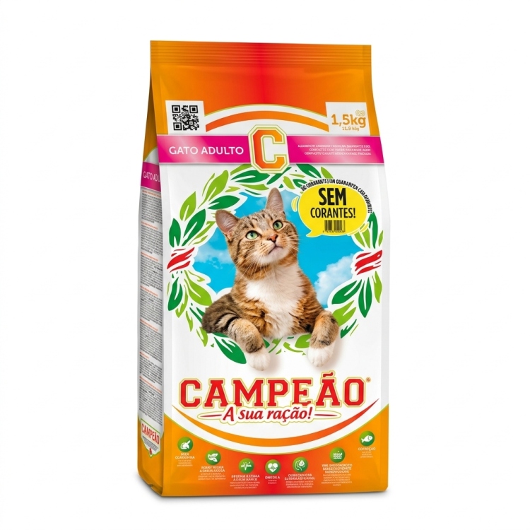 Campeão Adult Cat Without Artificial Colours 1.5Kg | PETMAXI FOOD FOR DOGS AND CATS | Cat Food