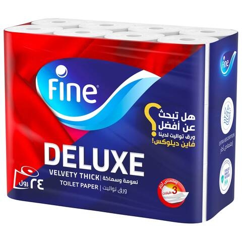 فاين ورق تواليت ديلوكس 150 ورقة 3 طبقات 24 رول