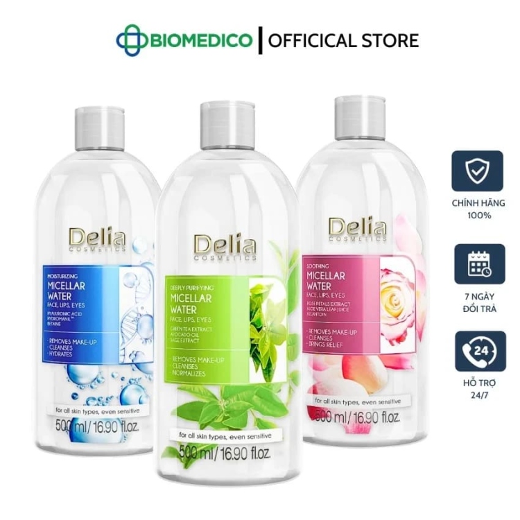 ماء ميسيلار و مزيل مكياج DELIA 