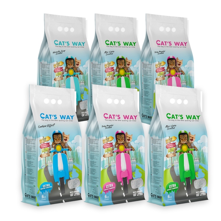 Cat's Way White Bentonite Cat Litter 30L Mega Offer (6 × 5L Bags) | Cat litter and litter box | Deal of day