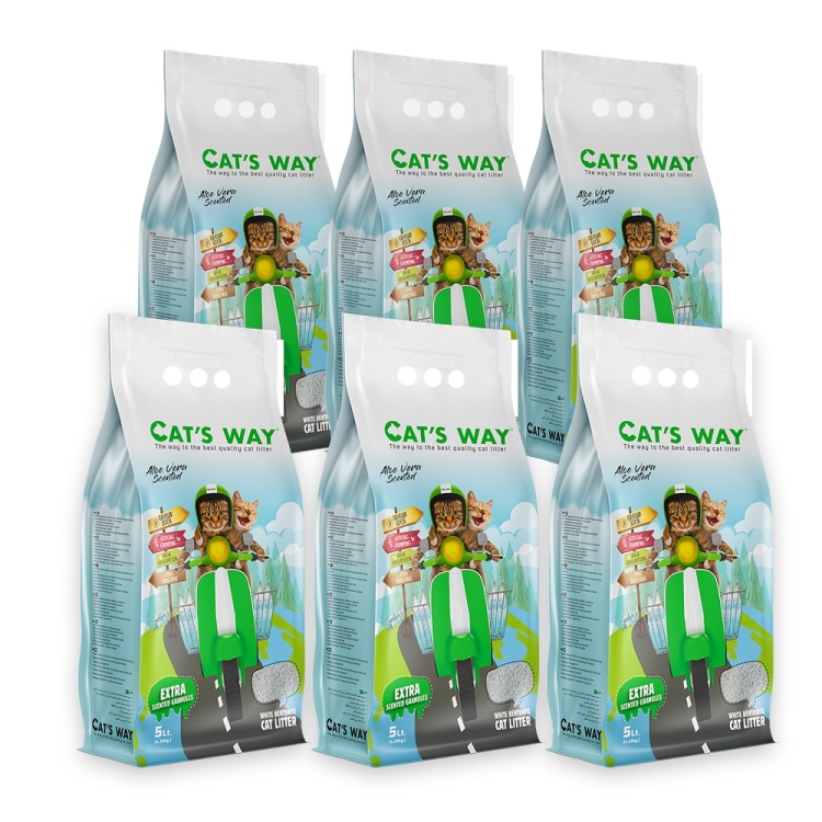 Cat's Way White Bentonite Cat Litter 30L Mega Offer (6 × 5L Bags) | Cat litter and litter box | Deal of day Cat's Way White Bentonite Cat Litter 30L Mega Offer (6 × 5L Bags) | Cat litter and litter box | Deal of day