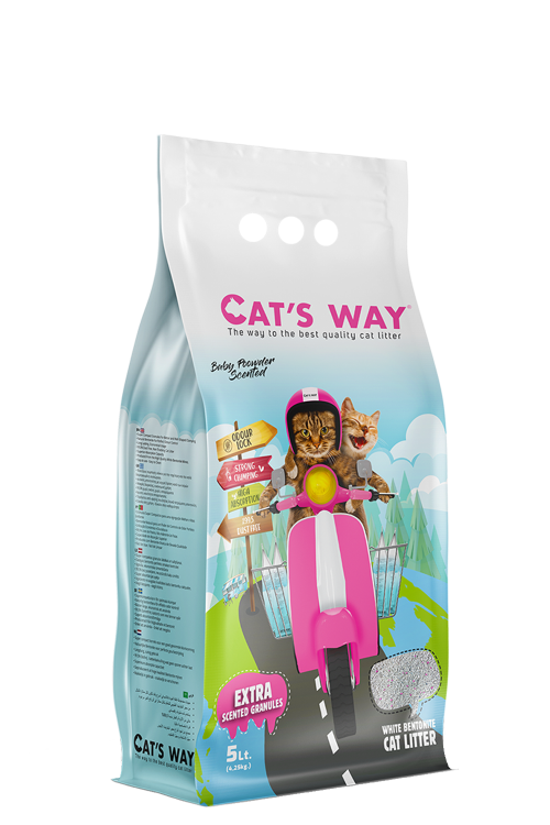 Cat's Way White Bentonite Clumping Cat Litter Aloe Vera Scented 5L | Cat litter and litter box Cat's Way White Bentonite Clumping Cat Litter Aloe Vera Scented 5L | Cat litter and litter box