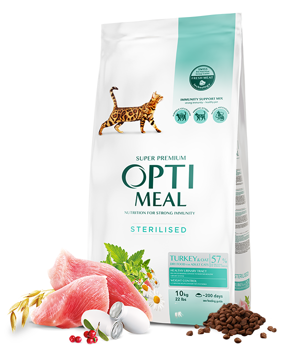 Opti meal Dry For Sterilised Cats Turkey & Oat 10.5kg