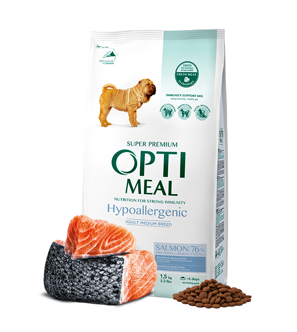 Opti meal Hypo Adult Dogs Of Medium Breeds Salmon 1.5kg