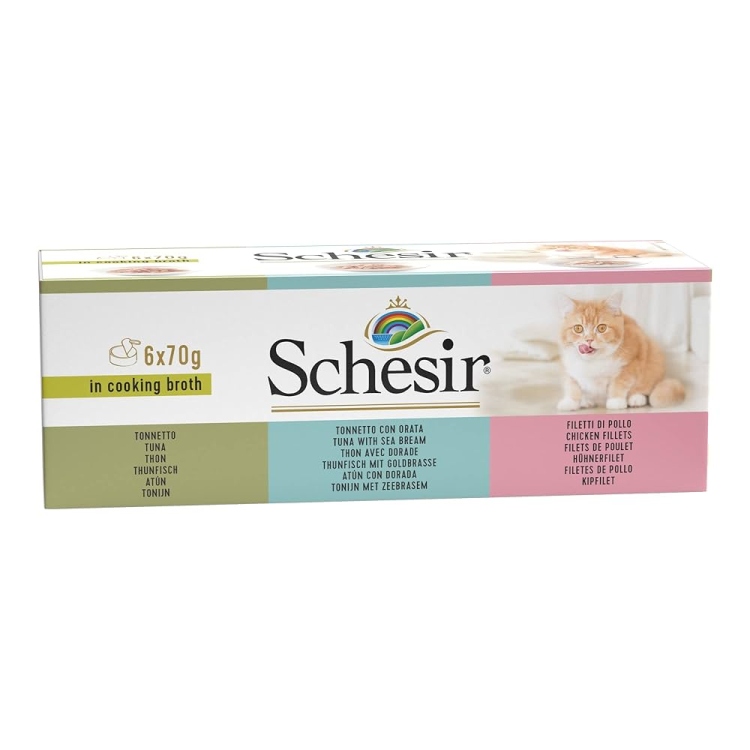 Schesir Cat Multipack Cat Tuna Selection in Broth 6X70g  ( 6 pcs)