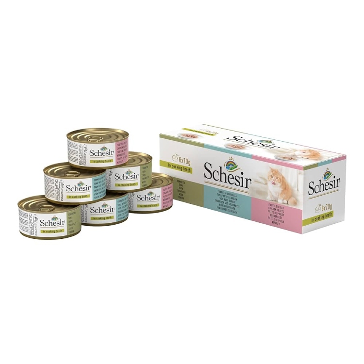 Schesir Cat Multipack Cat Tuna Selection in Broth 6X70g  ( 6 pcs)