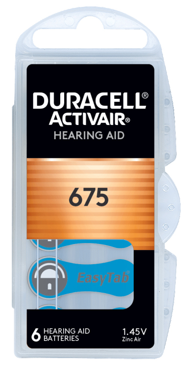 بطارية الاذن طبية نمره 675 DURACELL  اصلي 