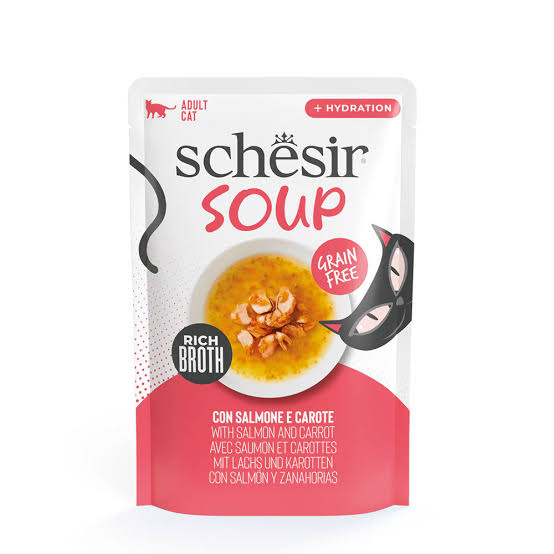 Schesir Soup Wet Cat squid in Soup Pouch 40g 