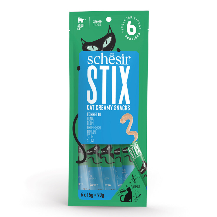 SCHESIR STIX CAT POUCH TREATS  6X15G