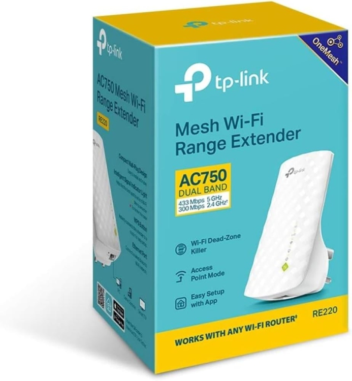 Extender tp-link Mesh wi-fi. AC750. 433 5GHz 2.4 300GHz