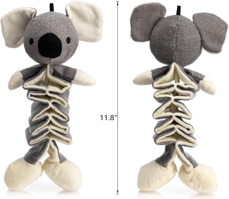 Soft Squeaky Sound Plush Dog Toy with Crackle Paper