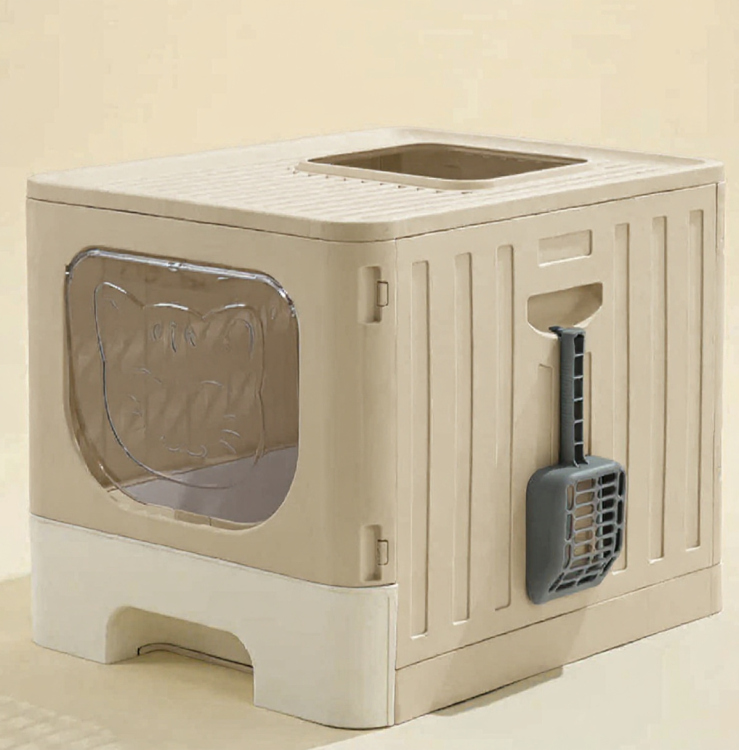 ليتر بوكس مغلق بجارور مع سكوب ، قابل للطي