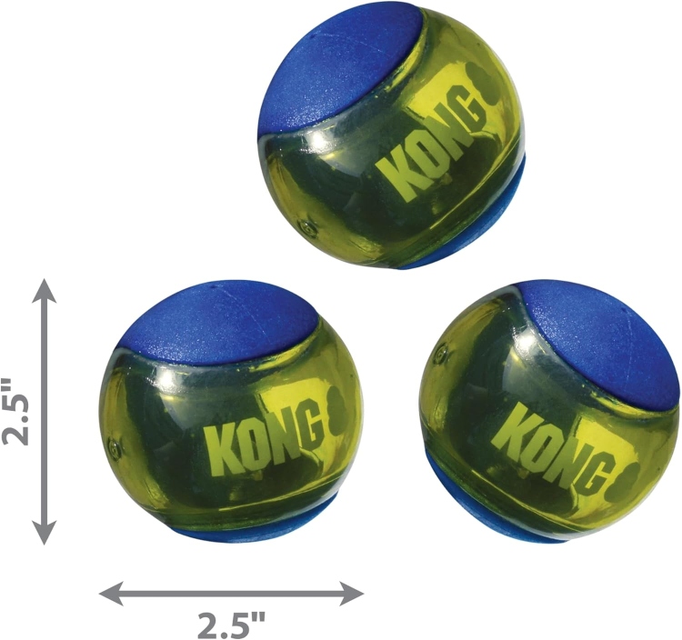KONG Squeezz Action Ball Blue  3 pcs