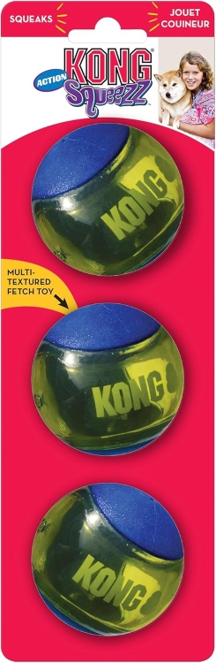 KONG Squeezz Action Ball Blue  3 pcs