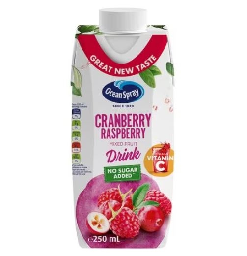 أوشن سبراي شراب فاكهة الكرانبيري بدون سكر مضاف 250 مل