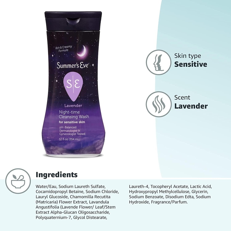 غسول المناطق الحساسة ‏Summers  Eve Night-Time Cleansing Wash Lavender