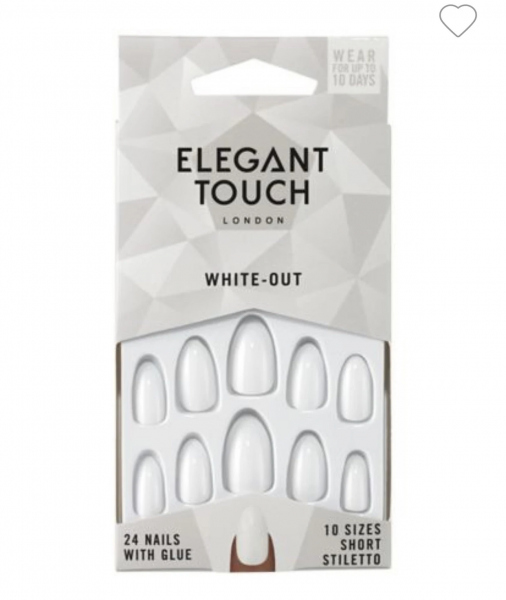 Elegant touch white - out اظافر تركيب